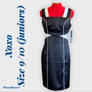 Black and White Satin Cocktail Dress XOXO jr 9/10